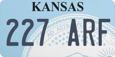 KS license plate 227ARF