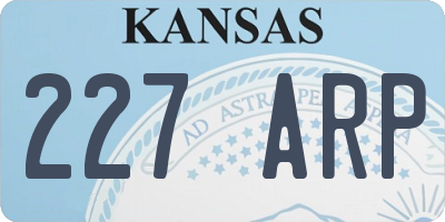 KS license plate 227ARP