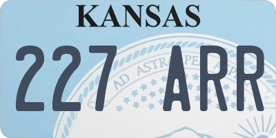 KS license plate 227ARR