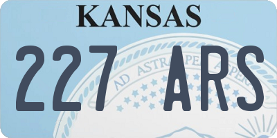 KS license plate 227ARS