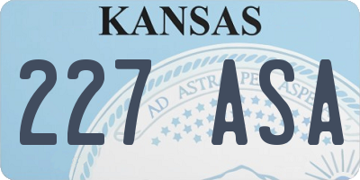 KS license plate 227ASA