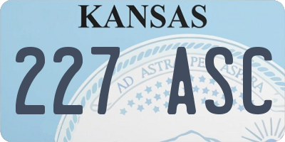 KS license plate 227ASC