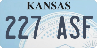 KS license plate 227ASF