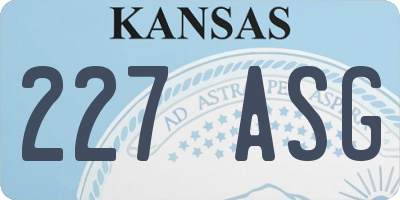 KS license plate 227ASG