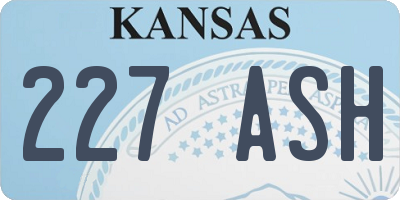 KS license plate 227ASH