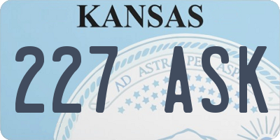 KS license plate 227ASK