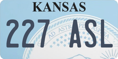 KS license plate 227ASL