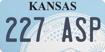 KS license plate 227ASP