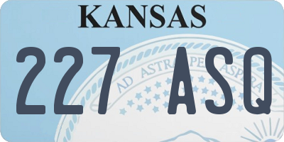 KS license plate 227ASQ