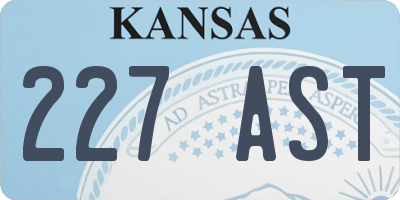 KS license plate 227AST