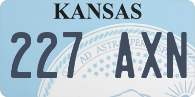 KS license plate 227AXN
