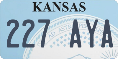 KS license plate 227AYA