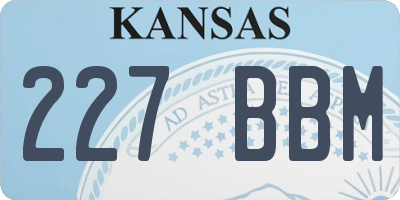 KS license plate 227BBM