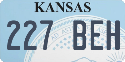 KS license plate 227BEH