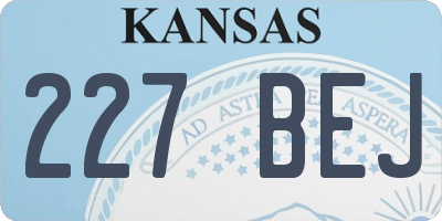 KS license plate 227BEJ