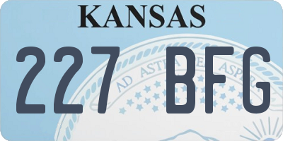 KS license plate 227BFG