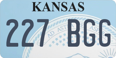 KS license plate 227BGG