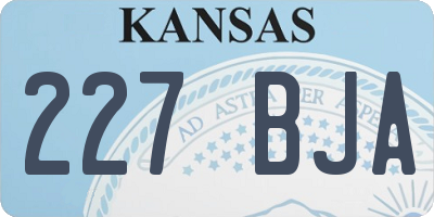 KS license plate 227BJA