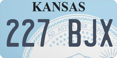 KS license plate 227BJX