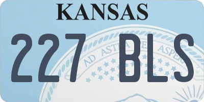 KS license plate 227BLS