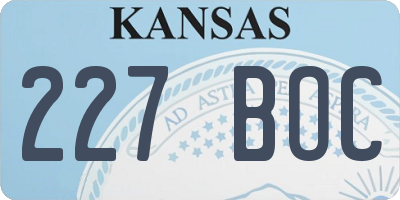 KS license plate 227BOC