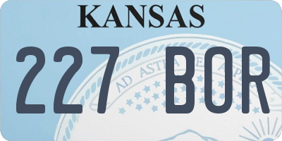 KS license plate 227BOR
