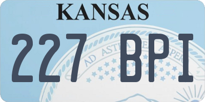 KS license plate 227BPI