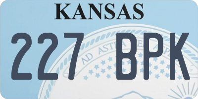 KS license plate 227BPK