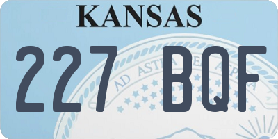 KS license plate 227BQF
