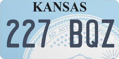 KS license plate 227BQZ