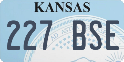 KS license plate 227BSE