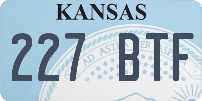KS license plate 227BTF