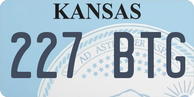 KS license plate 227BTG