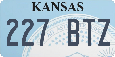 KS license plate 227BTZ