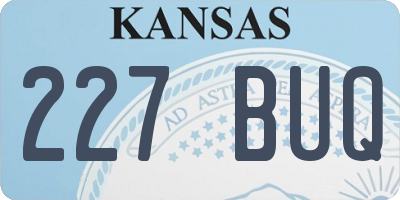 KS license plate 227BUQ
