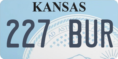KS license plate 227BUR