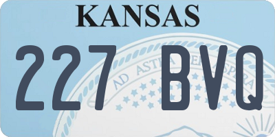 KS license plate 227BVQ