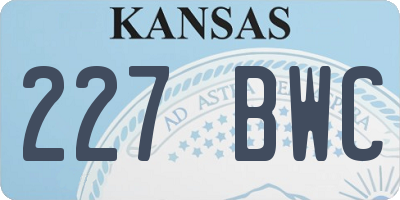 KS license plate 227BWC