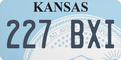 KS license plate 227BXI