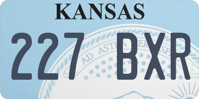 KS license plate 227BXR
