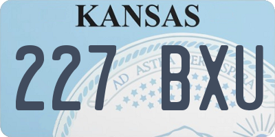 KS license plate 227BXU