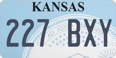 KS license plate 227BXY
