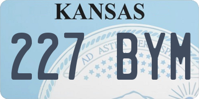 KS license plate 227BYM
