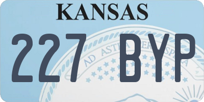 KS license plate 227BYP