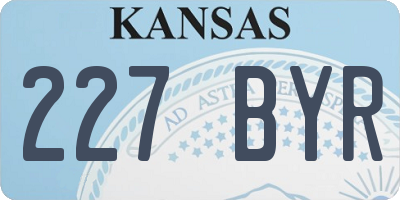 KS license plate 227BYR
