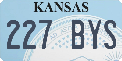 KS license plate 227BYS
