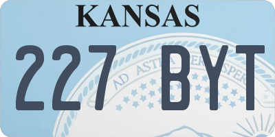 KS license plate 227BYT