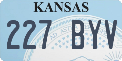 KS license plate 227BYV
