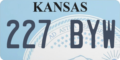 KS license plate 227BYW