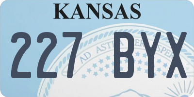 KS license plate 227BYX